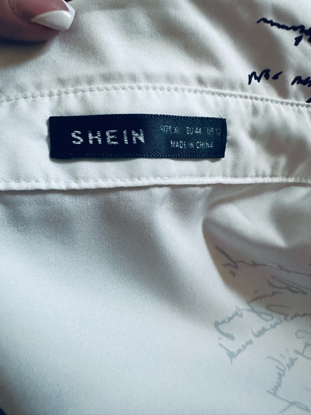 SHEIN White Blouse with Black Script Detail - Picture 5 of 5